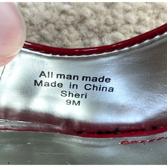 Style & Co Sheri Red Sling Back Pumps Patent Finish Peep Toe High Heels Size 9M - Picture 10 of 11